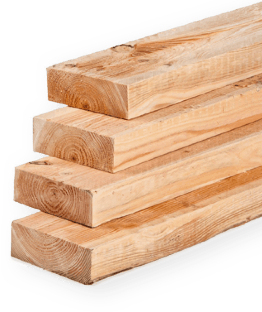 Four wooden beams are stacked in a staggered formation against a white background. The beams, perfect for door frames, are rectangular with visible grain patterns, knots, and a light natural wood color. Their smooth surfaces and precise cuts suggest they are ready for construction or woodworking projects.