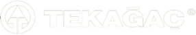 Resimde TEKAĞAÇ logosu gösterilmektedir. Solda, başka bir dairenin içinde yatay bir çizgiyle kesişen yukarıyı gösteren bir ok içeren dairesel bir amblem bulunmaktadır. Amblemin sağında, "TEKAĞAÇ" kelimesi, birinci sınıf ahşap ve ahşap ürünlerini ima eden tescilli bir marka sembolüyle kalın, beyaz büyük harflerle yazılmıştır.